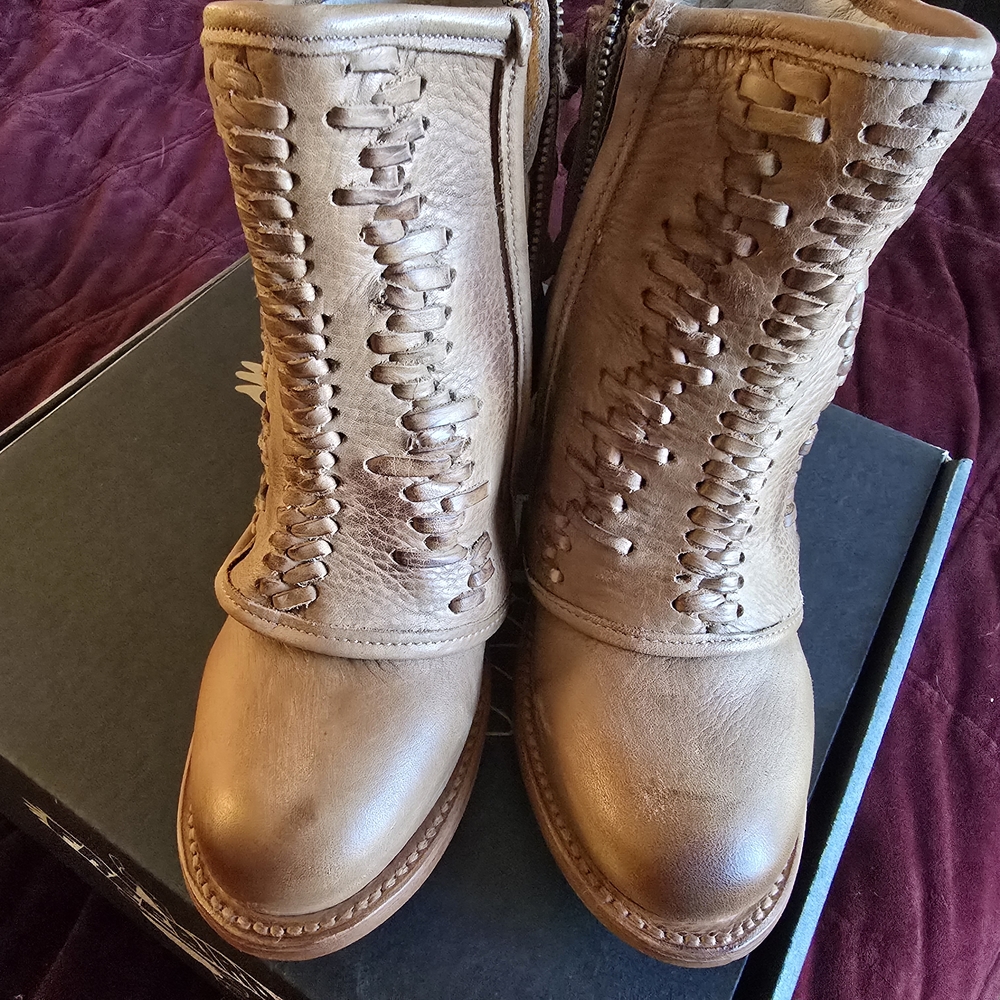 Freebird by Steven Woven Leather Ankle Boots